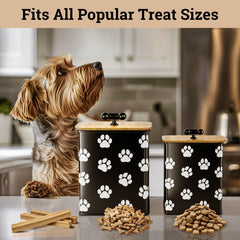 HB Design Co two jars side by side demonstrates space efficient storage for treats
