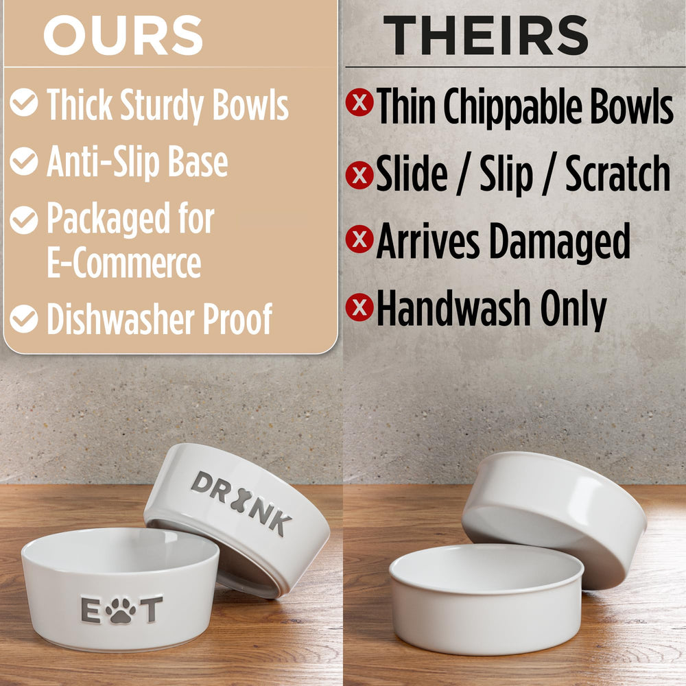 HB Design Co medium dog bowl with 3.8-cup capacity for meals and water.