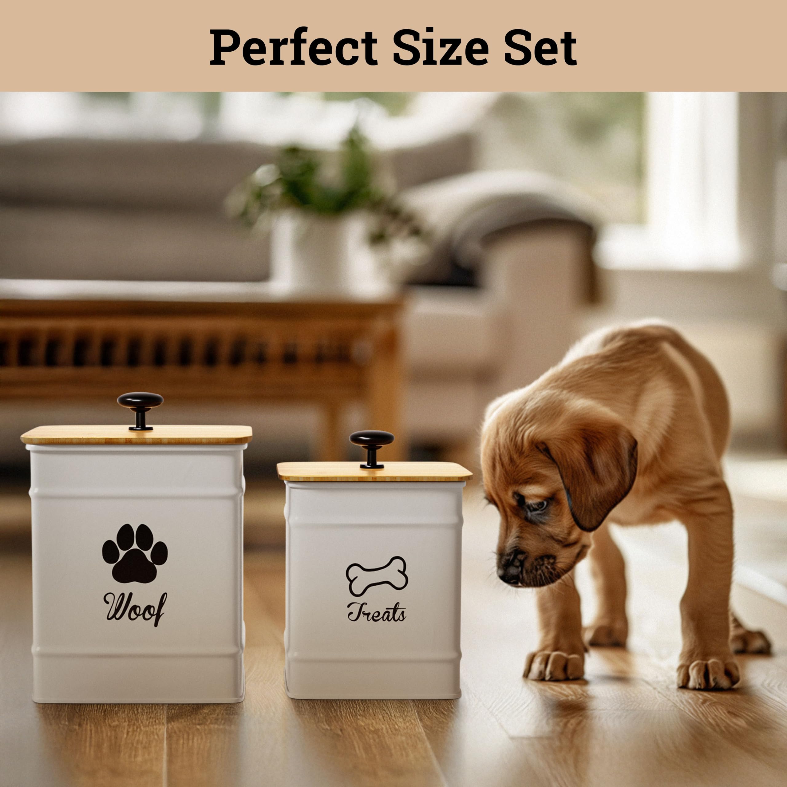 HB Design Co white decorative treat jars elevate kitchen decor while organizing snacks.