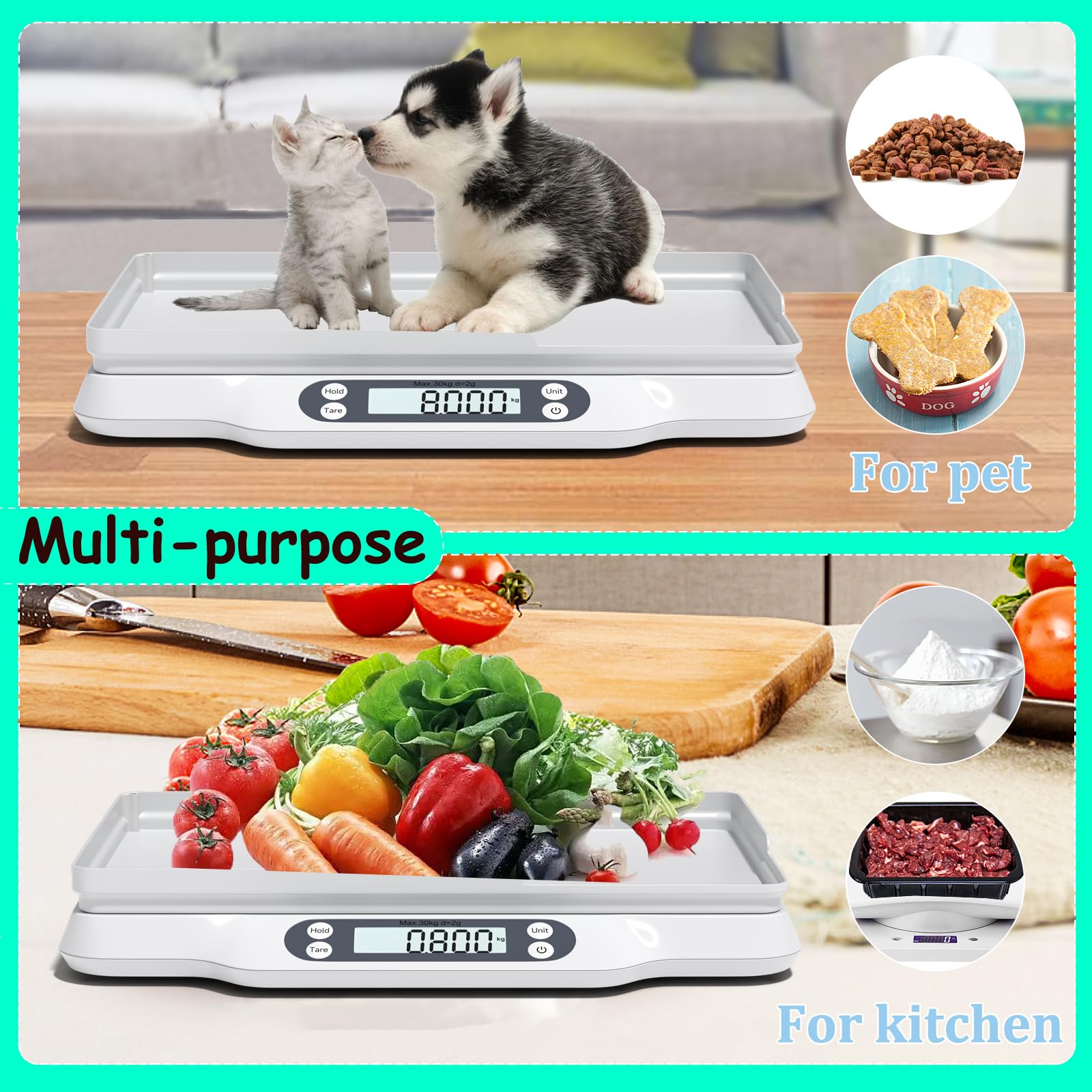 HBYCDSTF Digital Pet Scale portable design fits small spaces