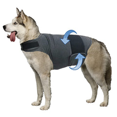HCHHEY dog anxiety jacket closeup showing Velcro for easy fit and calming wrap.