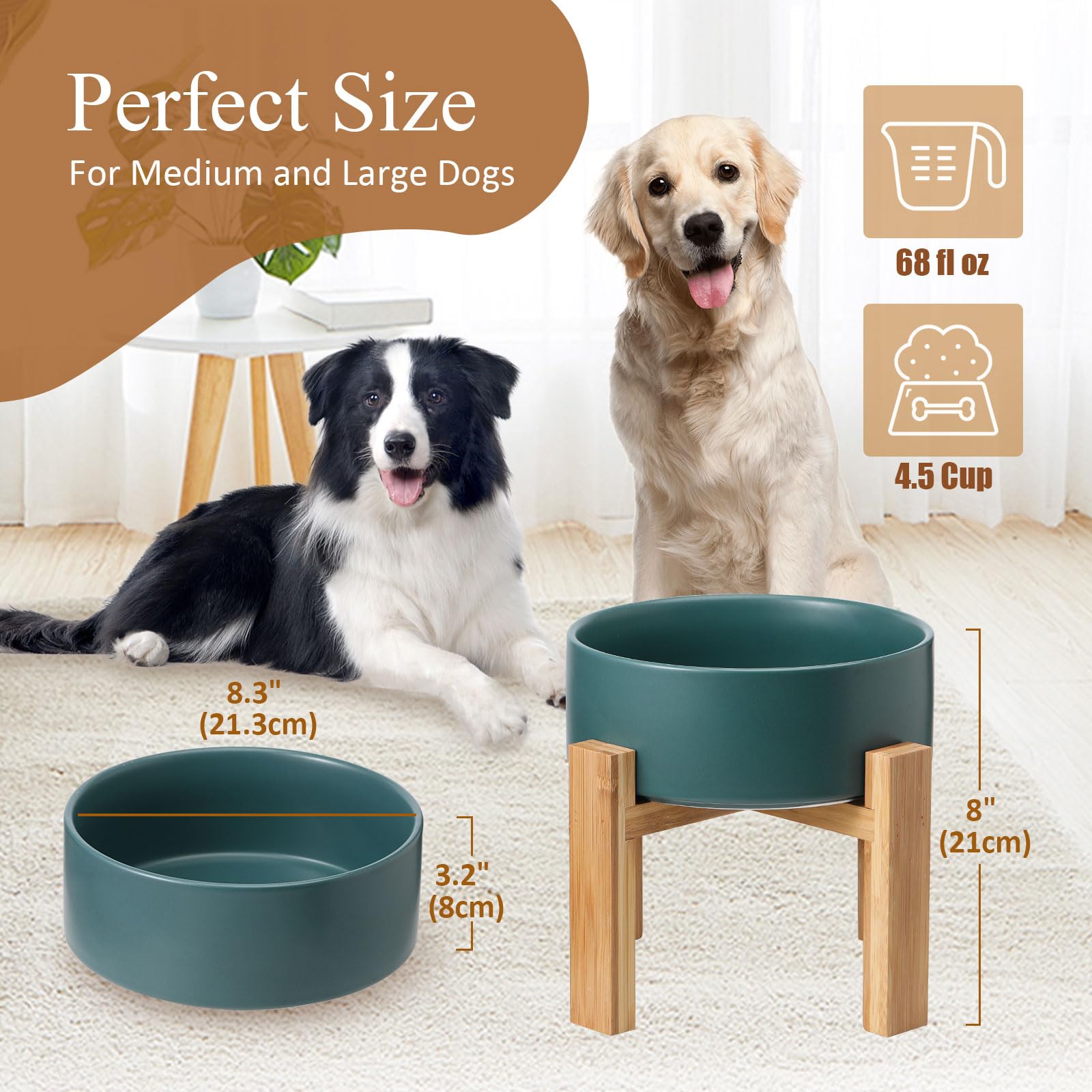HCHLQLZ bamboo-stand dog-dish highlights eco-friendly setup.