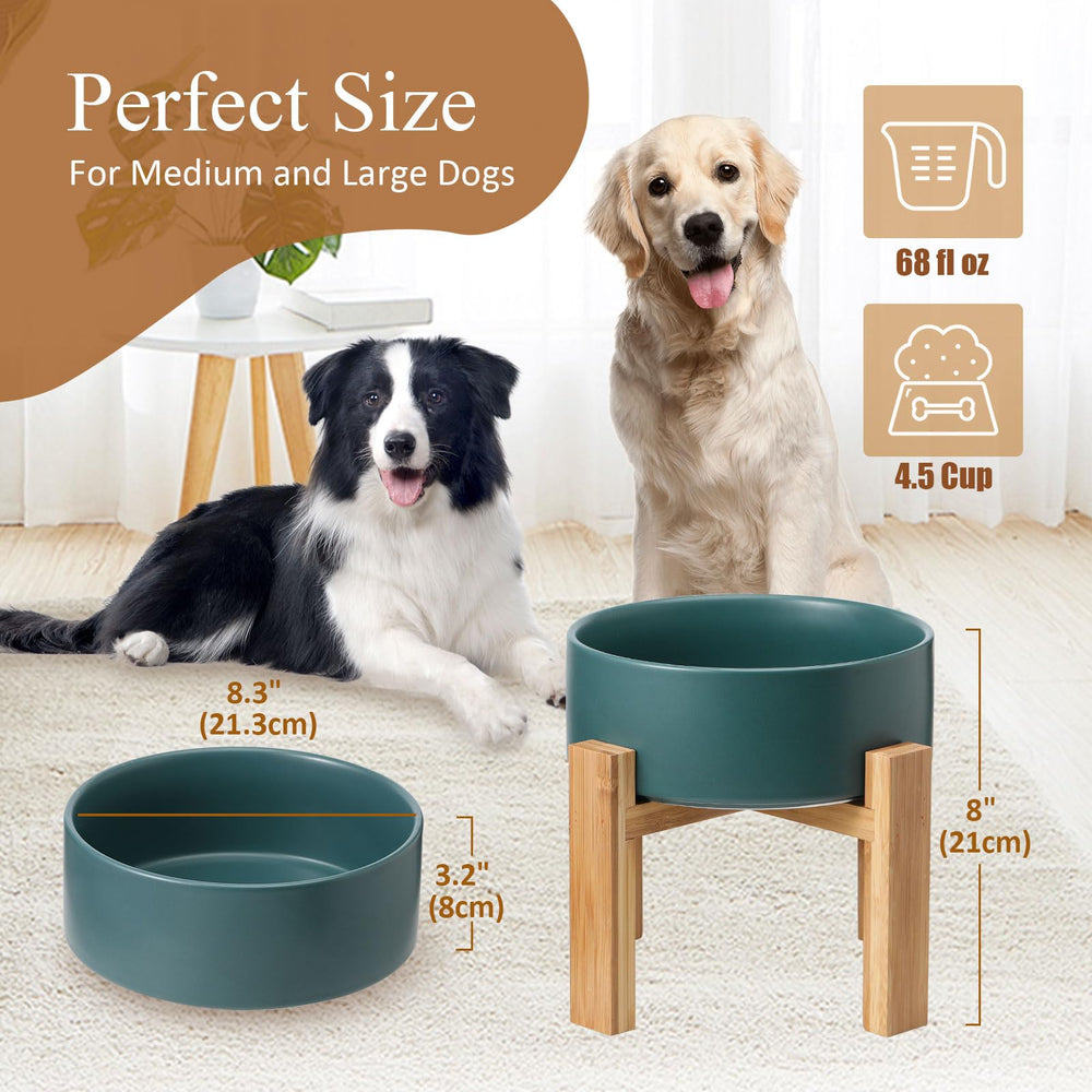 HCHLQLZ bamboo-stand dog-dish highlights eco-friendly setup.