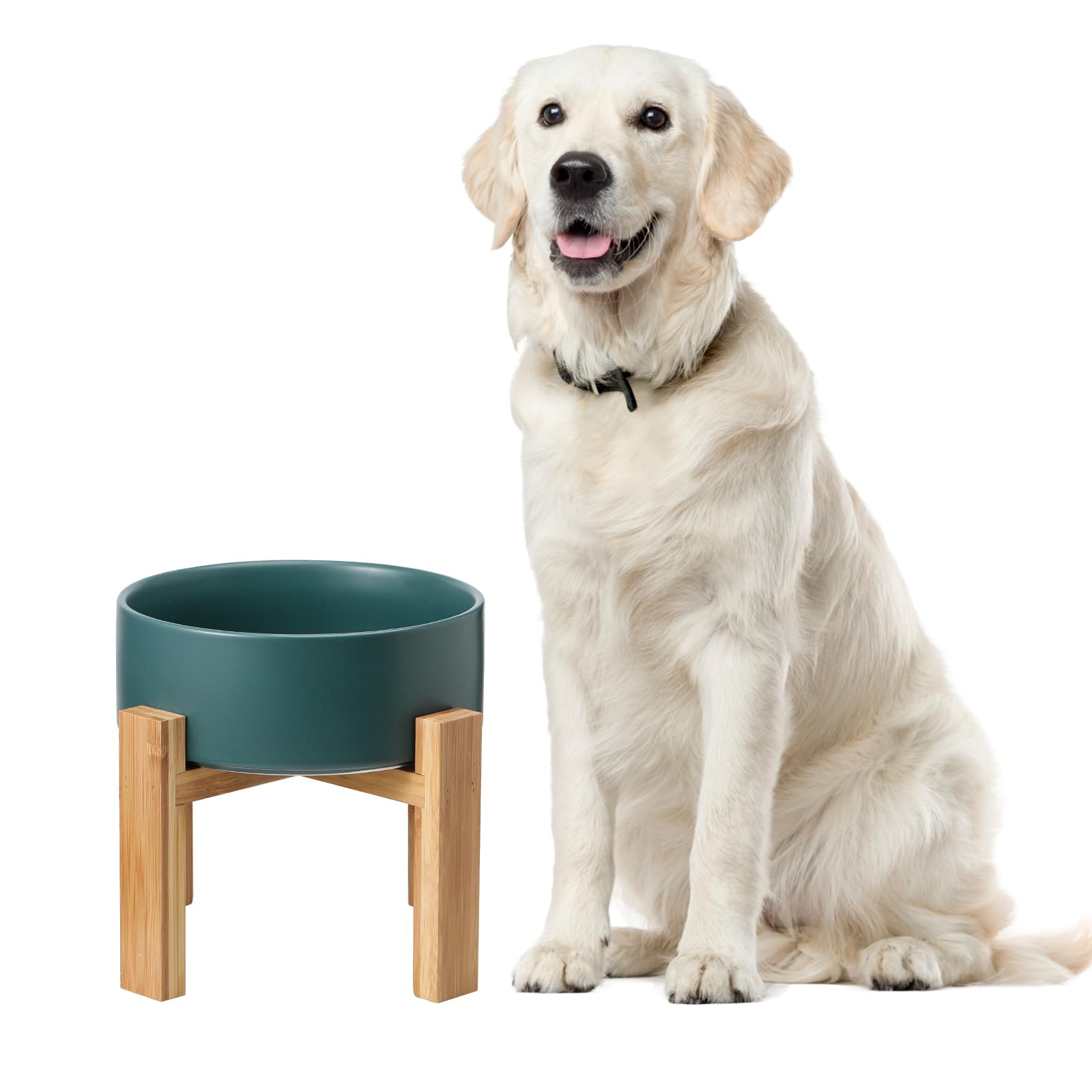 HCHLQLZ elevated ceramic dog bowl for comfortable feeding.