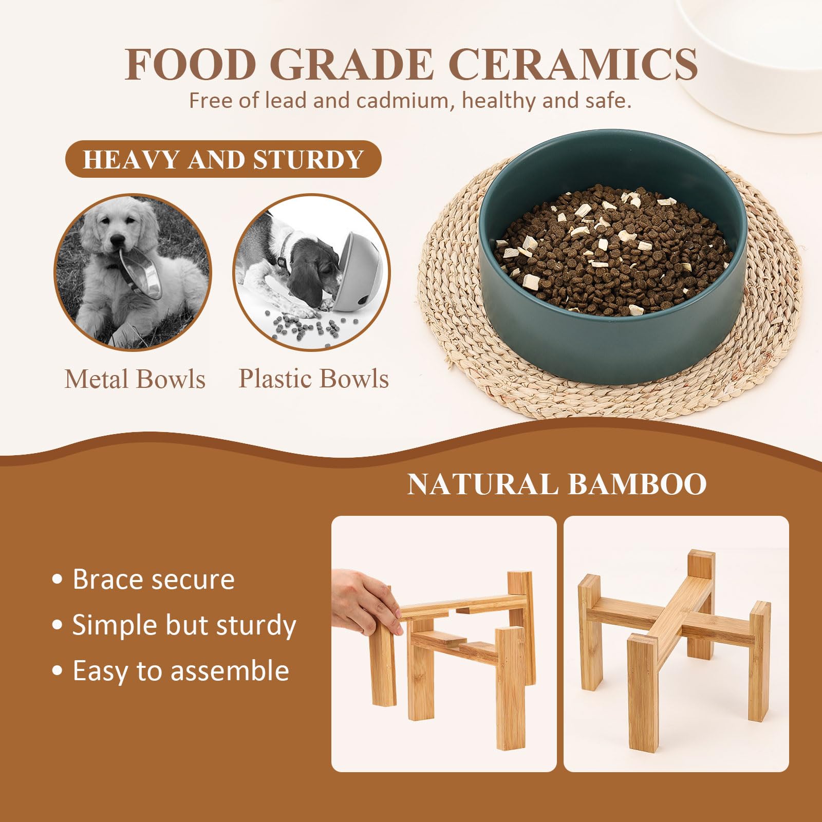 HCHLQLZ flat-faced-dogs ceramic bowl aids whisker-friendly meals.