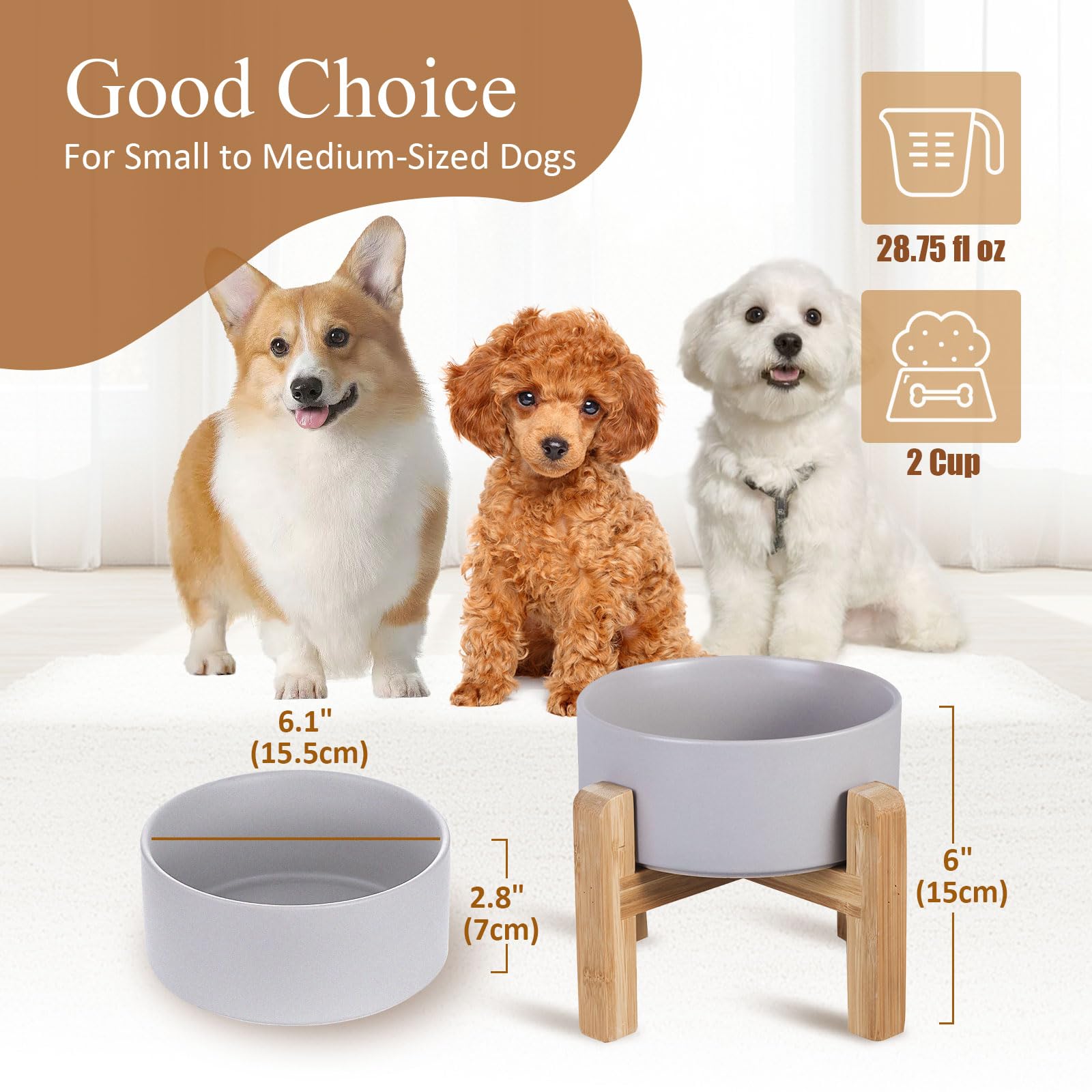 HCHLQLZ no-spill pet feeder keeps food and water in place during meals.