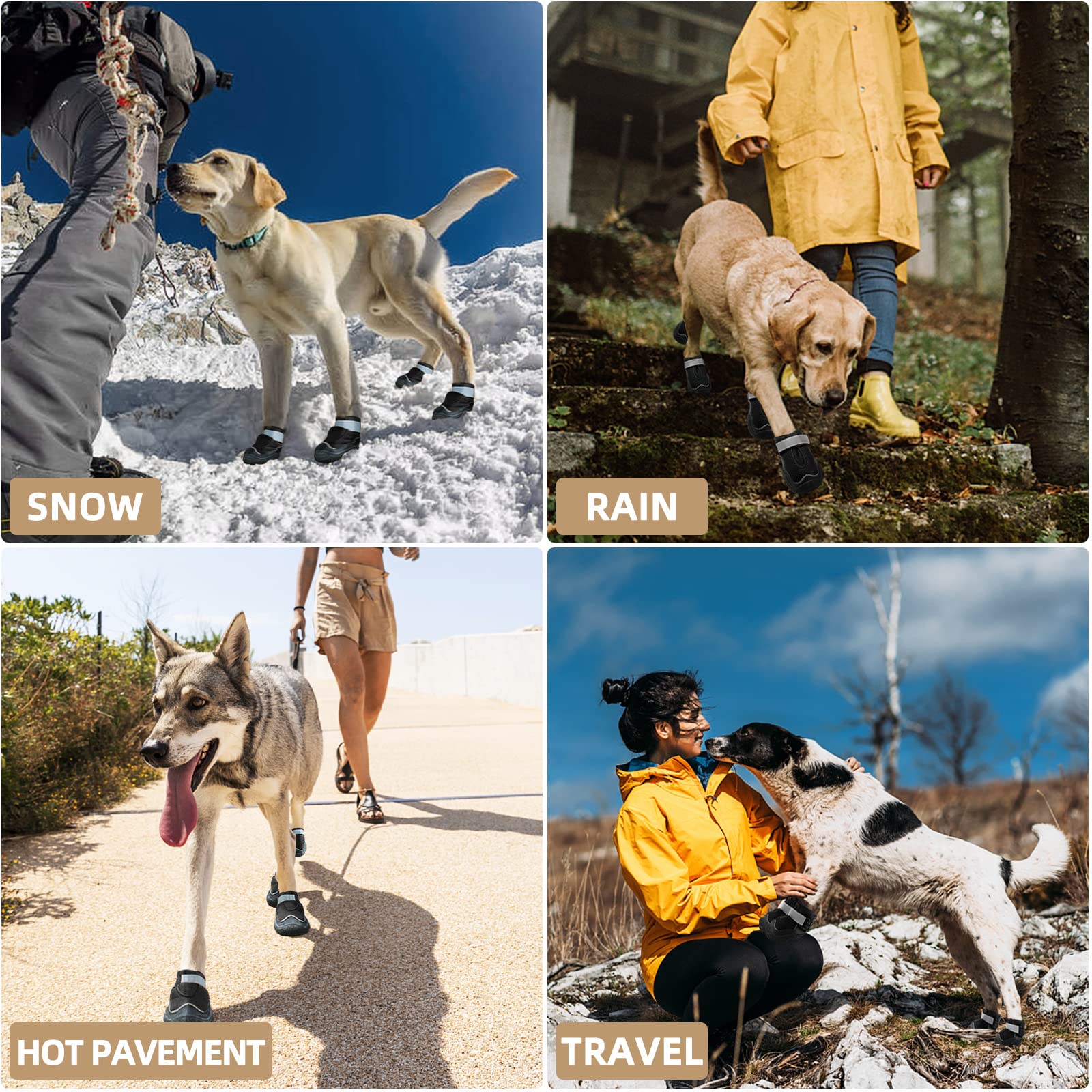 Hcpet all-season dog boots for indoor and outdoor comfort