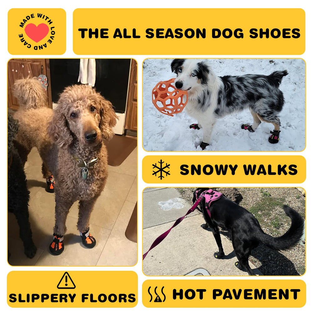 Hcpet pink anti-slip sole dog shoes emphasize stable traction indoors and outdoors.