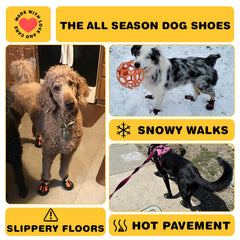 Hcpet pink anti-slip sole dog shoes emphasize stable traction indoors and outdoors.