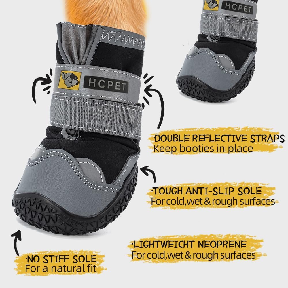 Hcpet dog shoes size 7 on-dog-walk protects paws on pavement