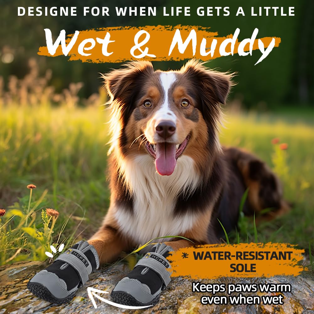 Hcpet dog shoes size 7 sole tread close-up highlights anti-slip grip