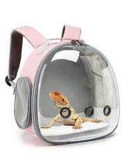 Hcupet space-capsule-design carrier provides secure front view during outdoor adventures.