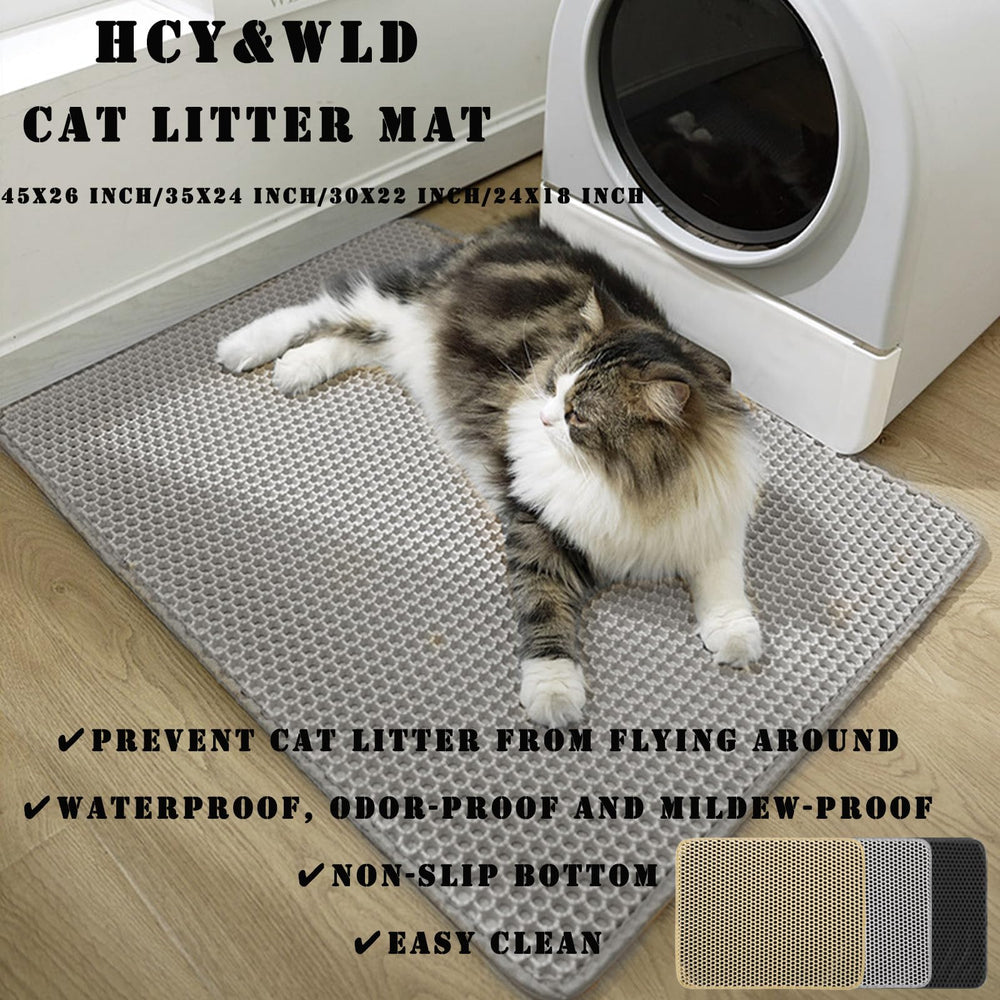 HCY&WLD cat litter mat large-diameter grid traps scattered litter effectively