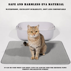 HCY&WLD cat litter mat waterproof bottom image shows pee-proof backing keeps floors dry.