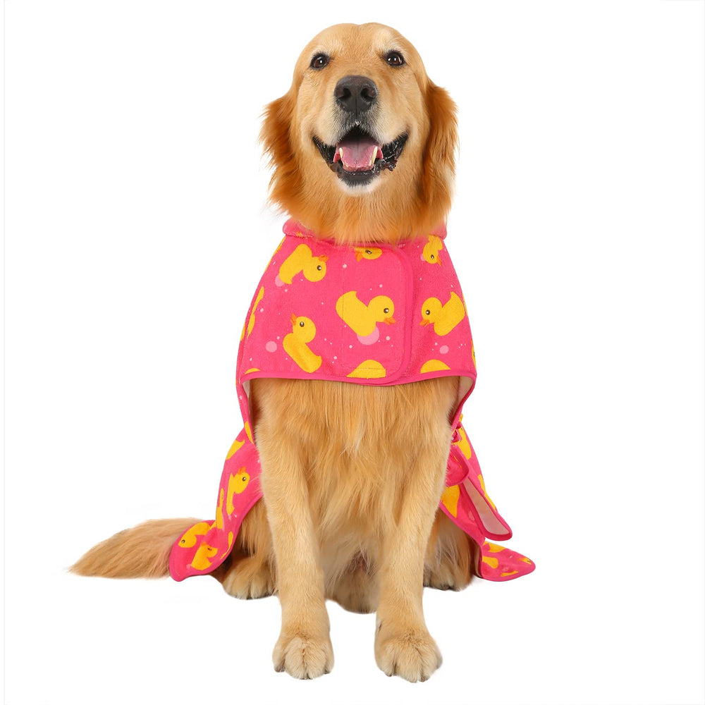 HDE Dog Bathrobe machine-washable for easy cleaning after baths.