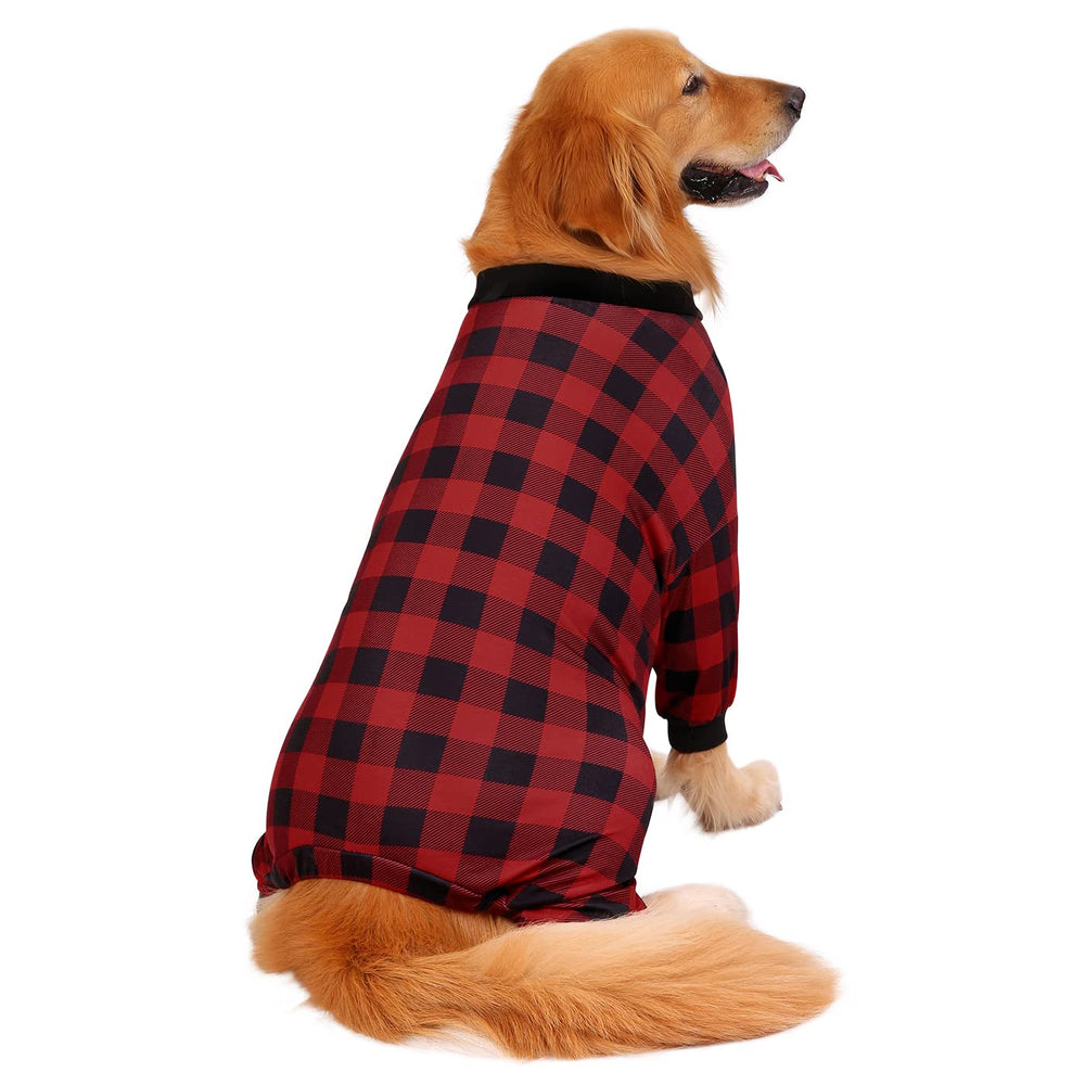 HDE dog pajamas buffalo plaid pattern adds stylish, cozy vibes for everyday wear