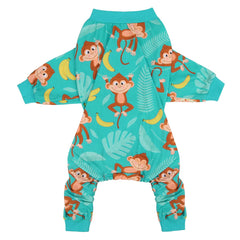 HDE dog pajamas elastic cuffs ensure secure, non-restrictive fit.