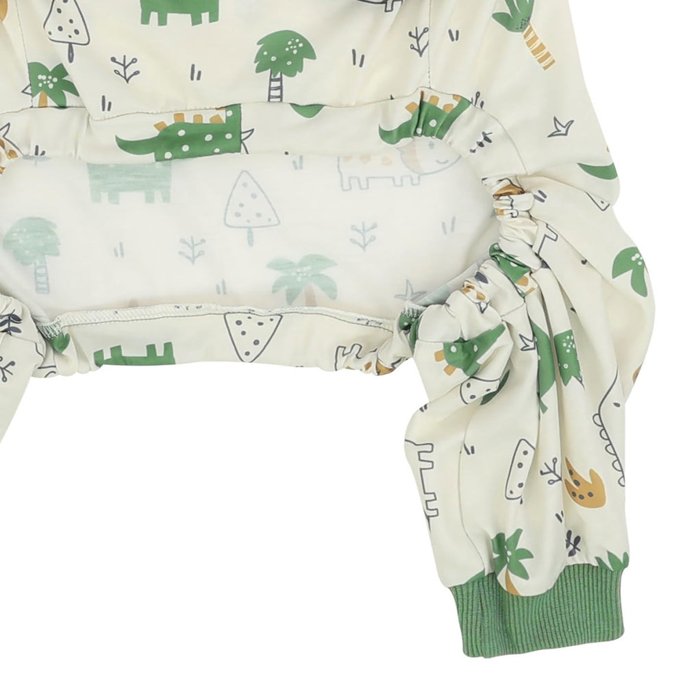 HDE dog pajamas forest-dinos measuring guide helps choose the right size