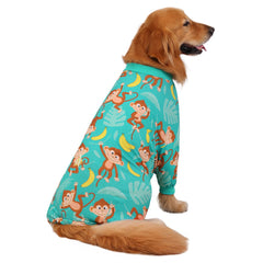 HDE dog pajamas pullover design for simple, quick dressing.