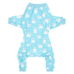 HDE dog pajamas help reduce hair and odor transfer to furniture.