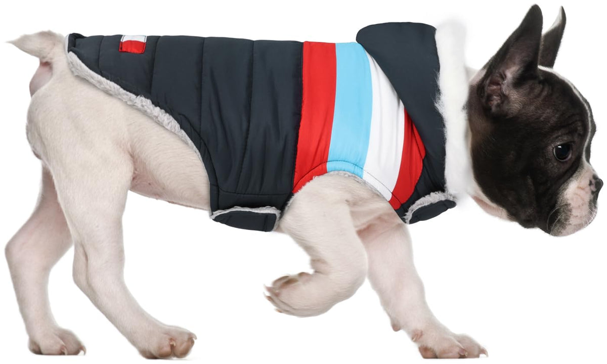 HDE dog puffer jacket with fleece lining for warm winter outings