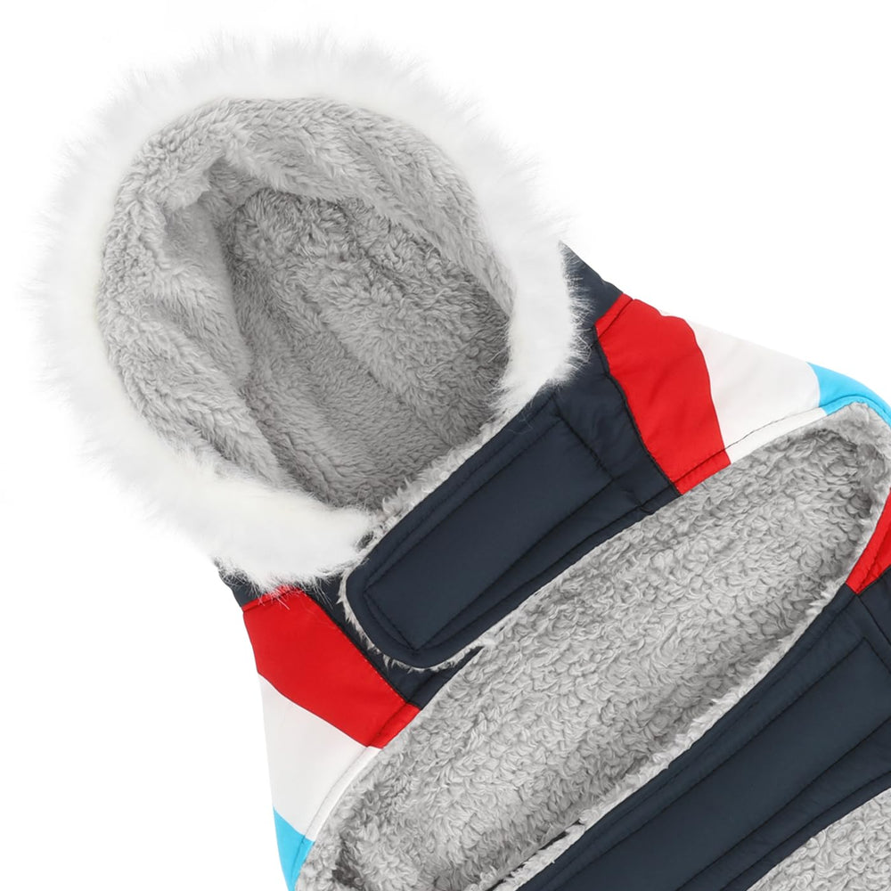HDE dog puffer jacket quilted chevron design for stylish cold weather wear