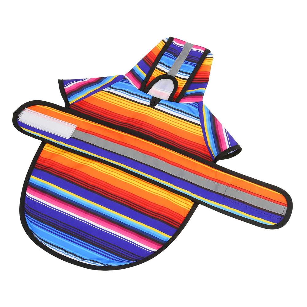 HDE Baja stripe pattern raincoat enhances visibility on walks