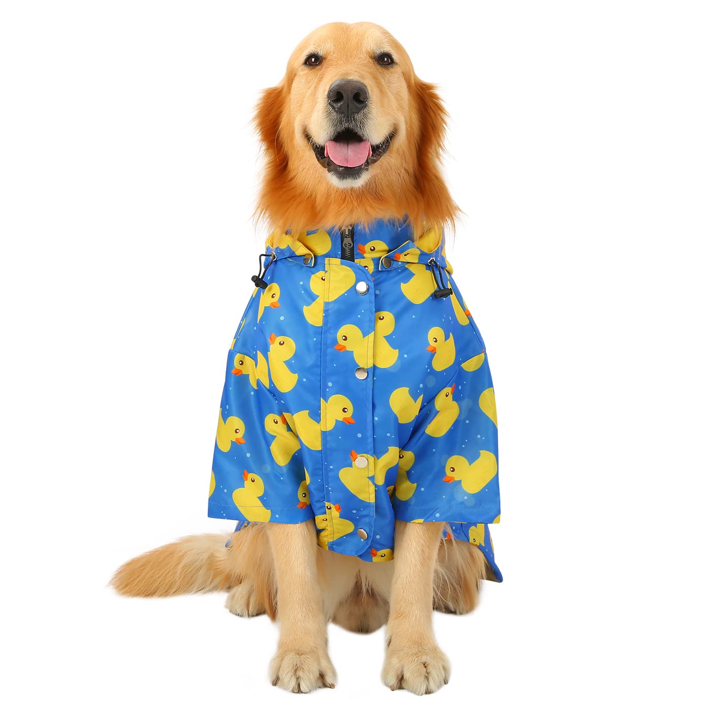 HDE dog raincoat double-layer zip offers secure coverage on damp days.