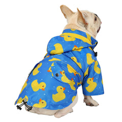 HDE raincoat harness hole blue enables secure leash attachment during walks.