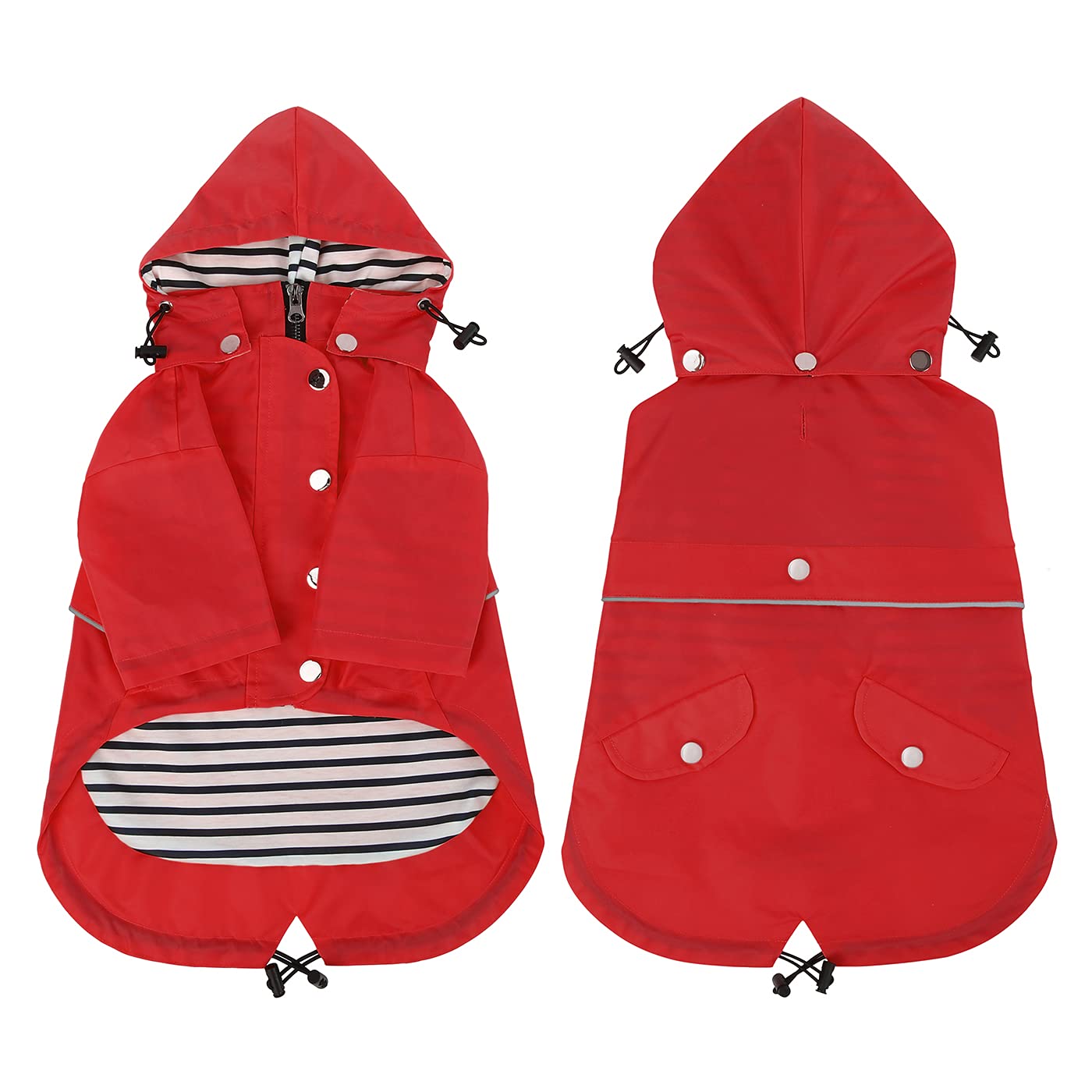 HDE dog raincoat harness-hole enables secure leash access
