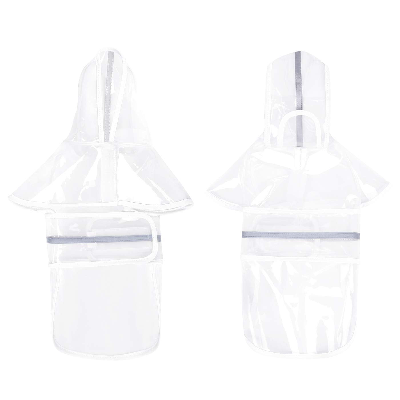 HDE raincoat harness opening detail enables easy leash attachment.