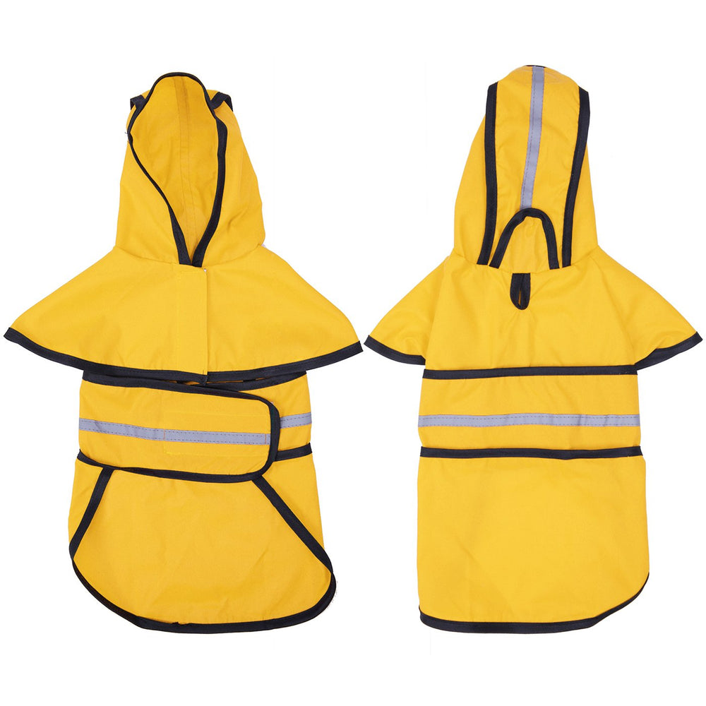 HDE dog raincoat harness opening allows leash access without removing coat