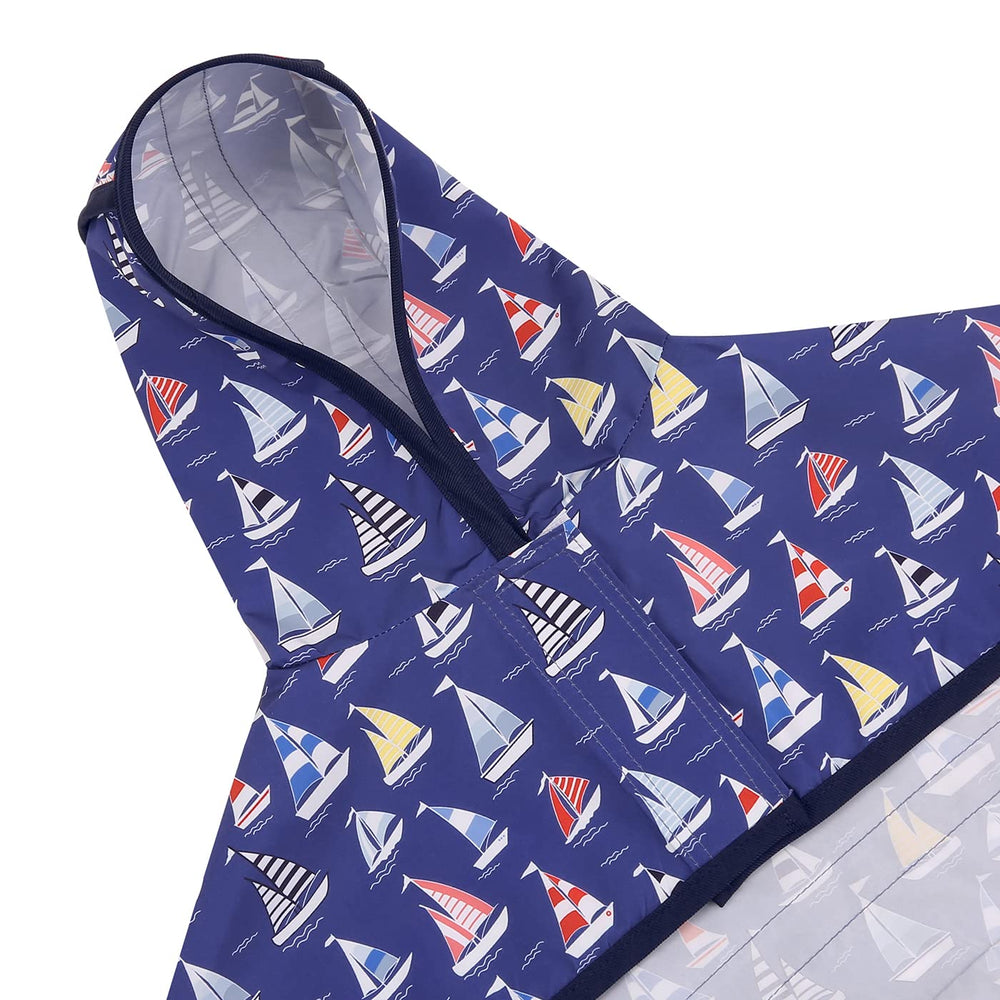 HDE raincoat features harness opening for easy leash attachment without removing coat