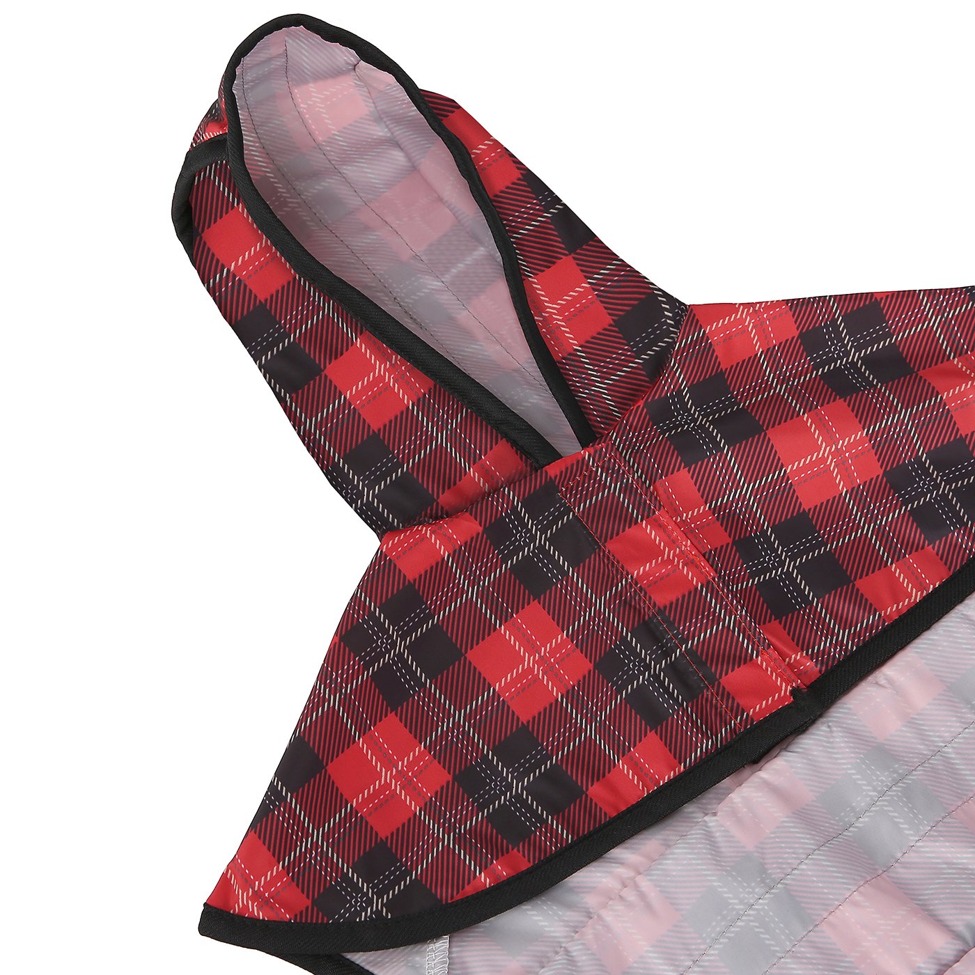 HDE Dog Raincoat harness-opening allows leash attachment without removing the coat.