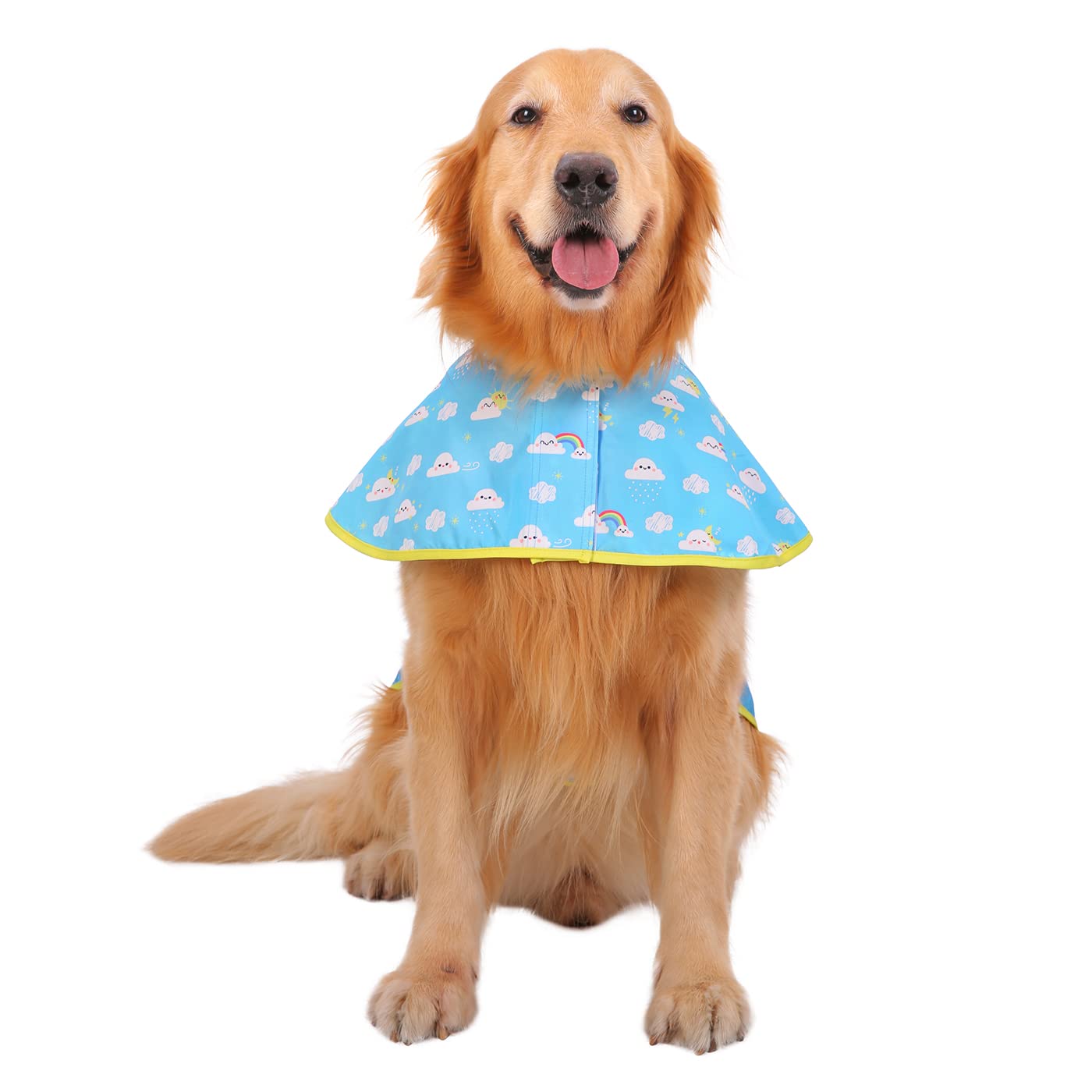HDE dog raincoat hood-adjustable demonstrates secure hood for rainy days