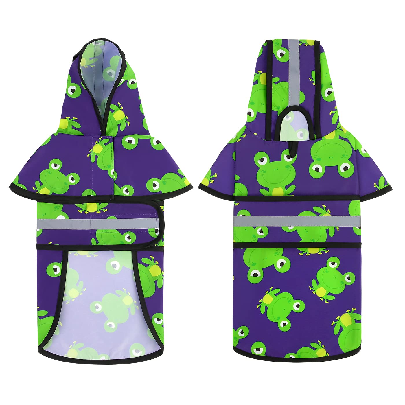 HDE frog pattern raincoat hood poncho design provides extra rain coverage