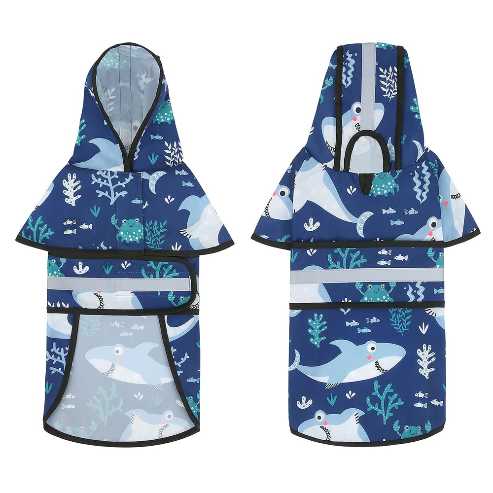 HDE dog raincoat jacket harness opening allows leash attachment without removing coat