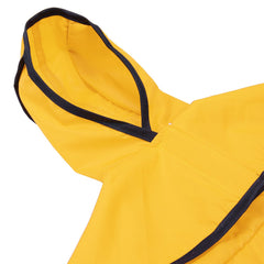 HDE dog raincoat jacket demonstrates harness opening for leash access.