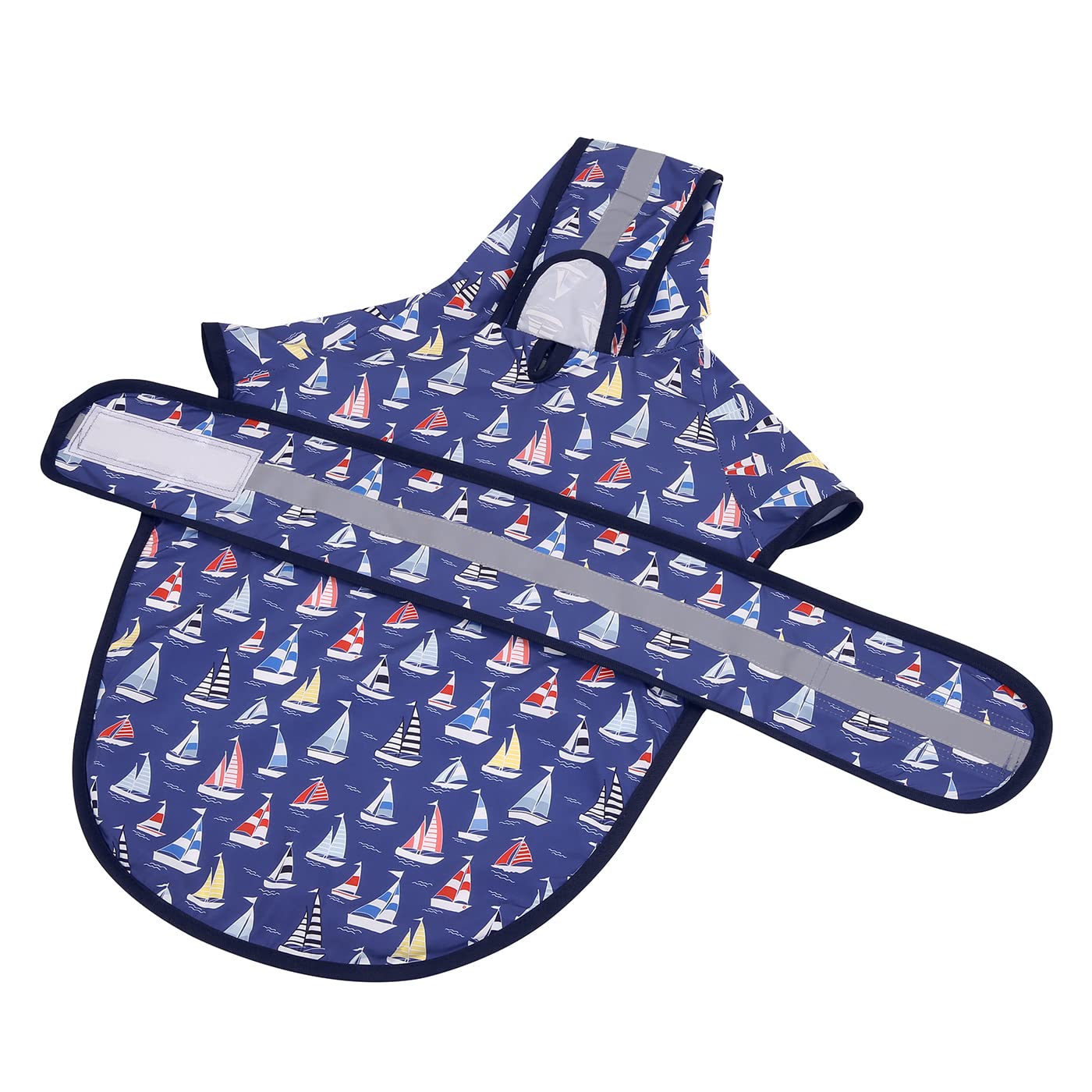 HDE dog raincoat with adjustable belly strap ensures secure, customizable fit