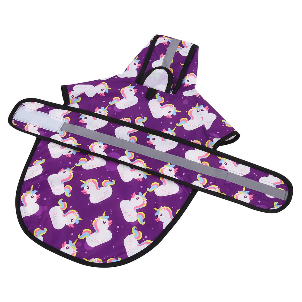 HDE dog raincoat leash hole enables easy leash use during walks