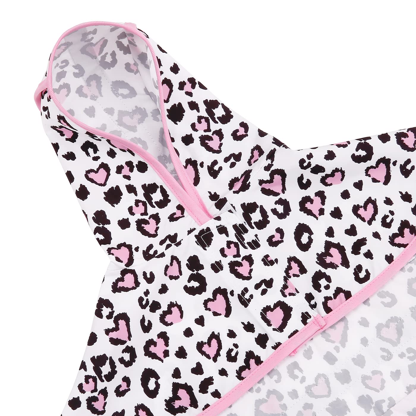 HDE dog raincoat Leopard Hearts XL water resistant fabric keeps dry in drizzle
