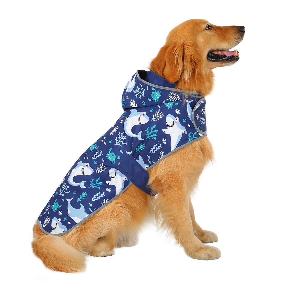 HDE dog raincoat packable pocket folds into a compact travel pouch.