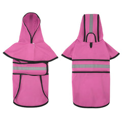 HDE dog raincoat pink harness opening allows leash use without removing coat.