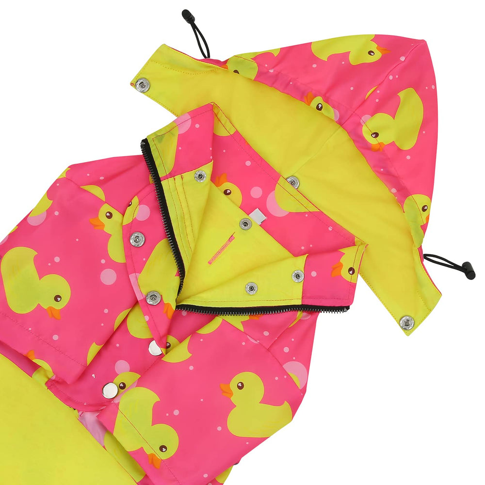 HDE dog raincoat poncho two pockets provide space for treats and essentials.