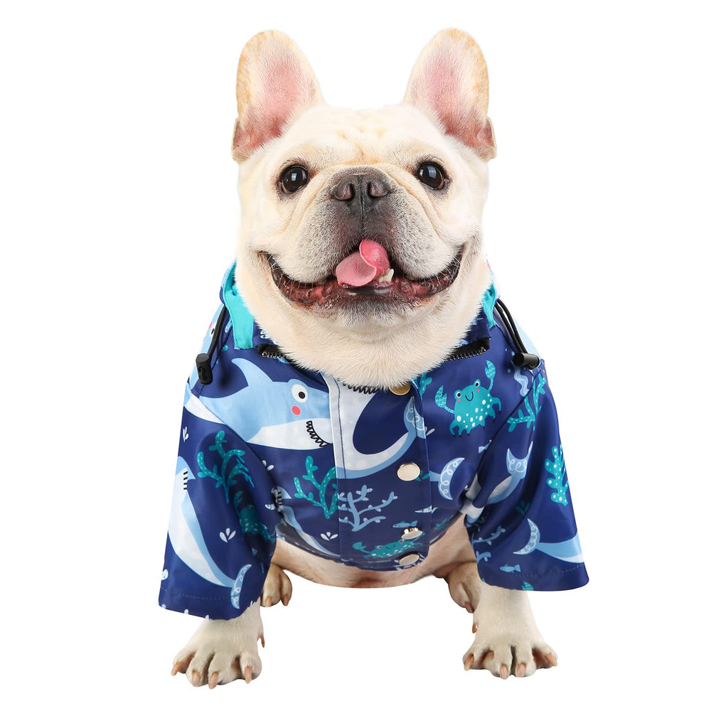 HDE dog raincoat poncho removable hood highlights adjustable hood for keeping your dog dry.