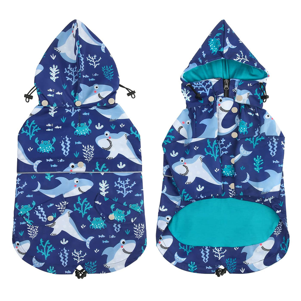 HDE dog raincoat poncho water-resistant nylon fabric keeps your pup comfortable in light rain.