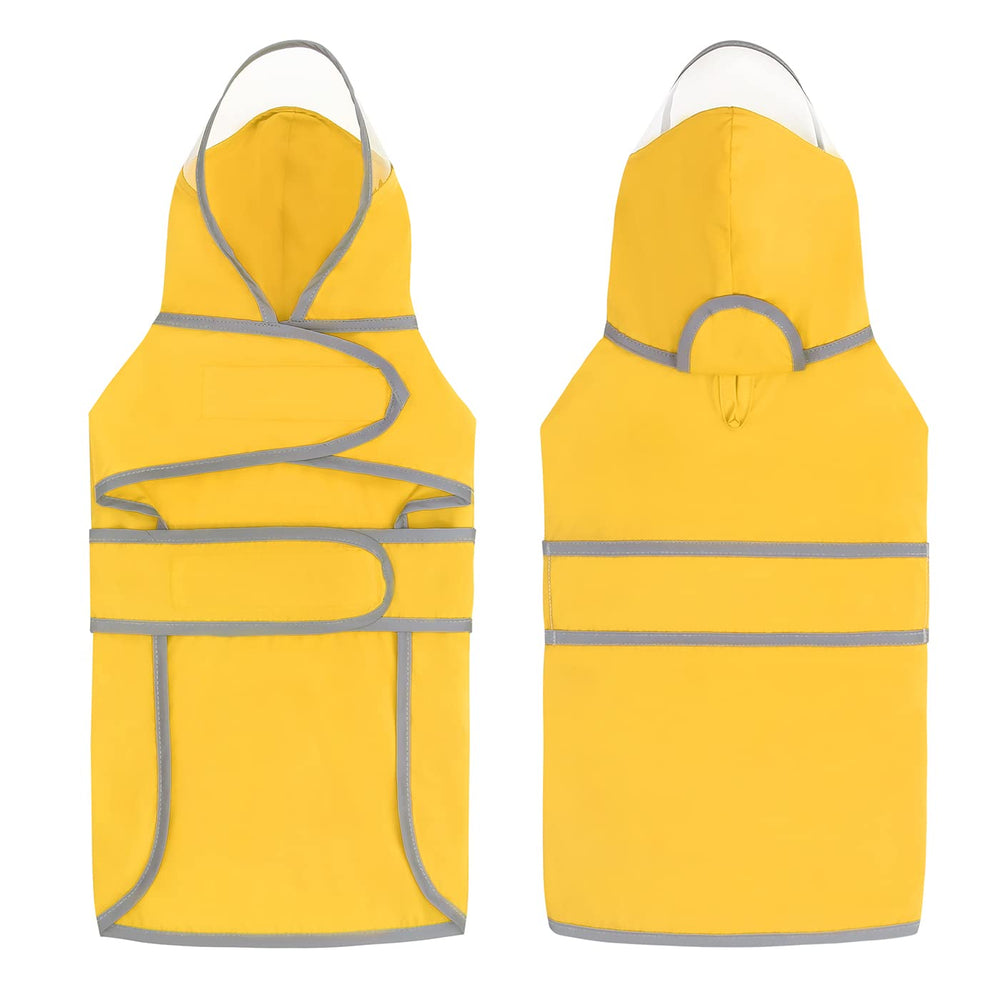 HDE raincoat close-up on reflective fabric enhances visibility at night.