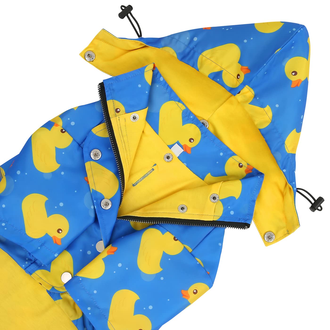 HDE dog raincoat reflective panels enhance visibility during low-light outings.