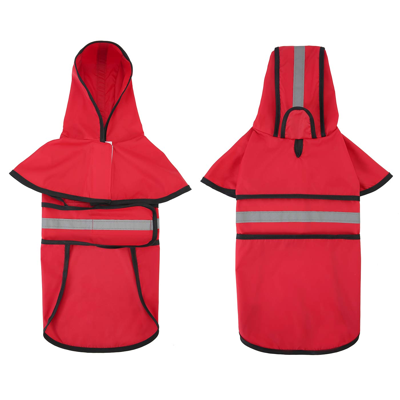HDE dog raincoat reflective strip boosts visibility during evening walks