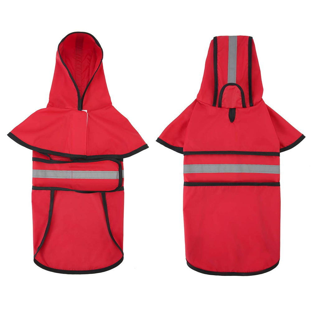 HDE dog raincoat reflective strip boosts visibility during evening walks
